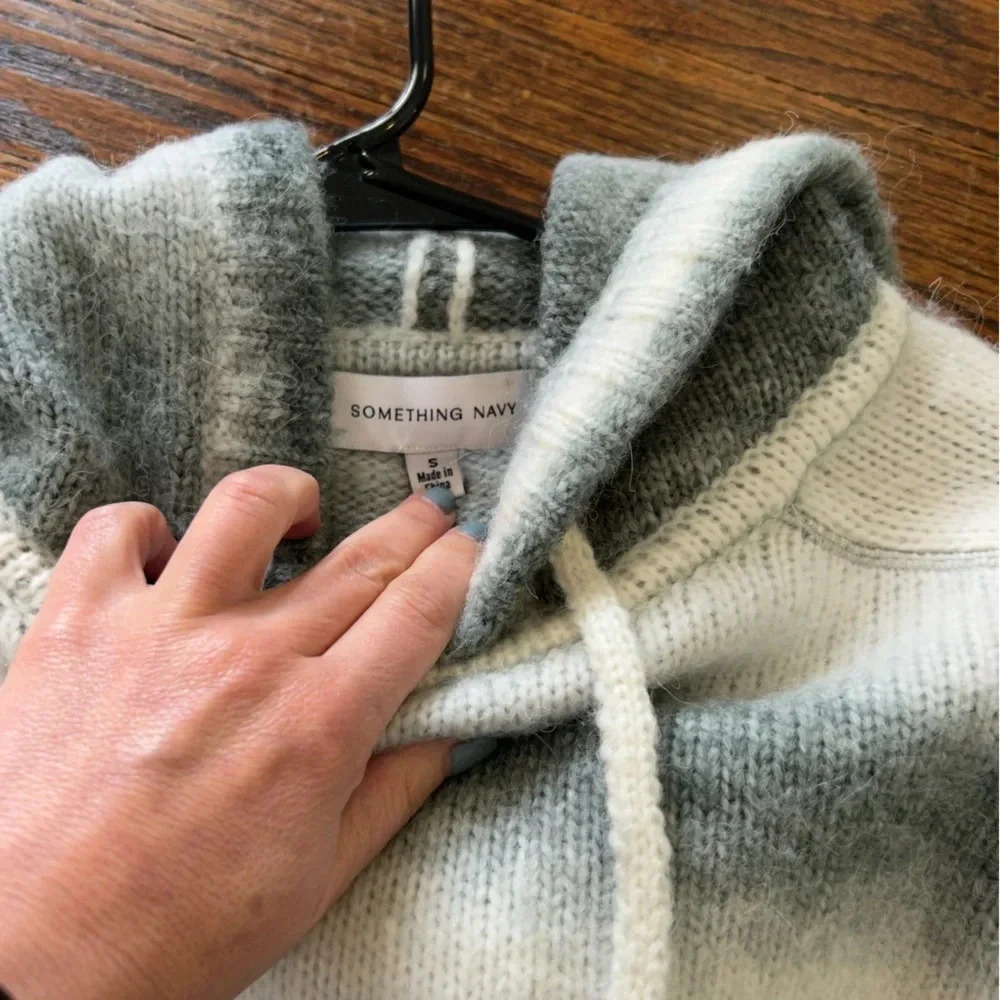 Something Navy Ombré Striped Sweater Hoodie - Picture 7 of 9